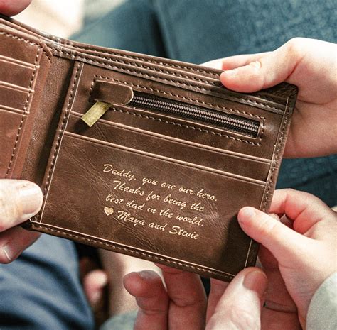 Personalized Mens Wallet Boyfriend T Husband T Anniversary T For Him Etsy