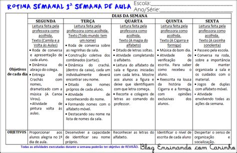 Rotina Volta S Aulas Para Educa O Infantil Primeira Dia De Aula