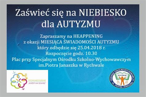 Zaświeć się na NIEBIESKO dla AUTYZMU Specjalny Ośrodek Szkolno