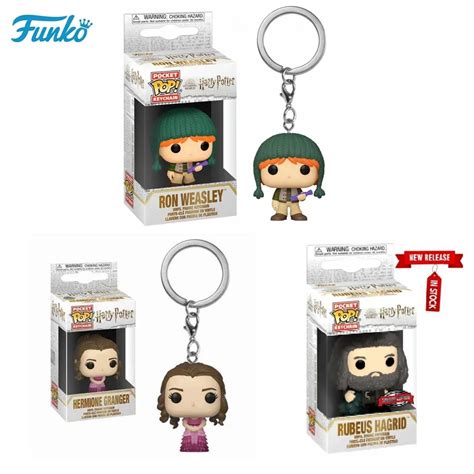 Funko Pop Hermione Granger Rubeus Hagrid Ron Weasley Keychain Toy