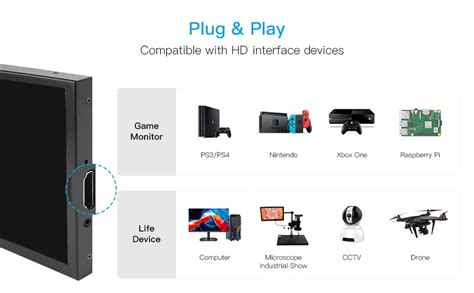 Sh080 8 Inch Mini Hdmi Portable Lcd Display 1280x800 Monitor Resolution With Hdmi Port Built In