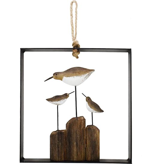 Linfevisi Wooden Seabird Wall Decor Hanging Nautical