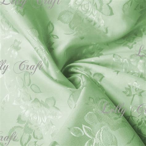 Sage Brocade Jacquard Satin Fabric 58” 60” Inches Wide Sold By The