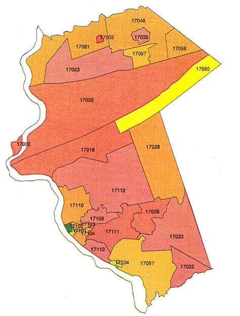 Dauphin County Zip Code Map