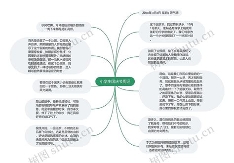 小学生国庆节周记思维导图编号c1682452 Treemind树图