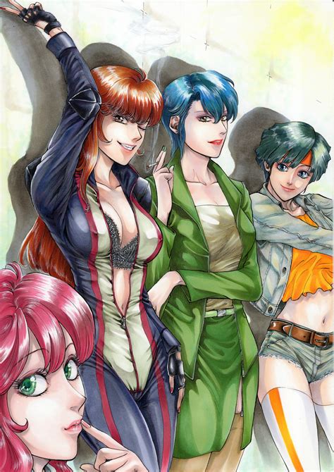 Priscilla Asagiri Nene Romanova Sylia Stingray And Linna Yamazaki Bubblegum Crisis Drawn By