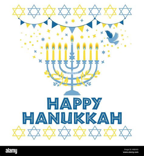 Jewish Holiday Hanukkah Greeting Card Traditional Chanukah Symbols