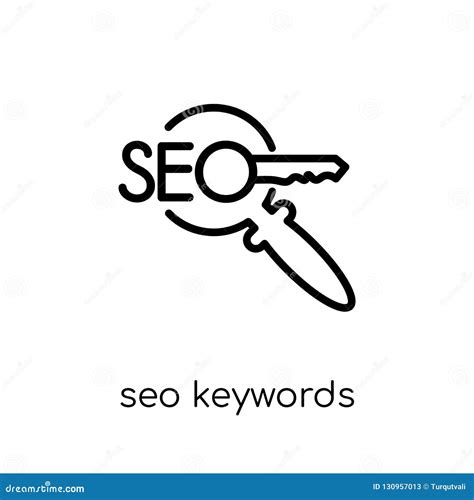 SEO Keywords Icon Trendy Modern Flat Linear Vector SEO Keywords Stock