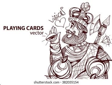 King Hearts Playing Card Suit Outline Stock Vector (Royalty Free ...