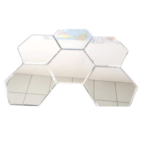 Abolos Reflections Silver Beveled Hexagon In X In Glass Mirror