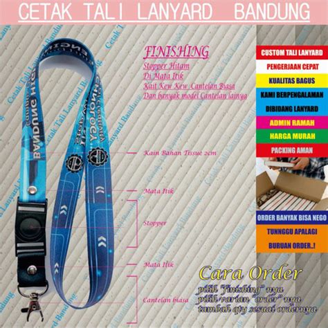 Jual Lanyard Printing Custom Cm Sisi Tali Lanyard Custom Id Card