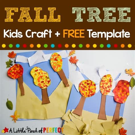 Fall Tree and Painted Leaves Kids Craft and Free Template - A Little ...