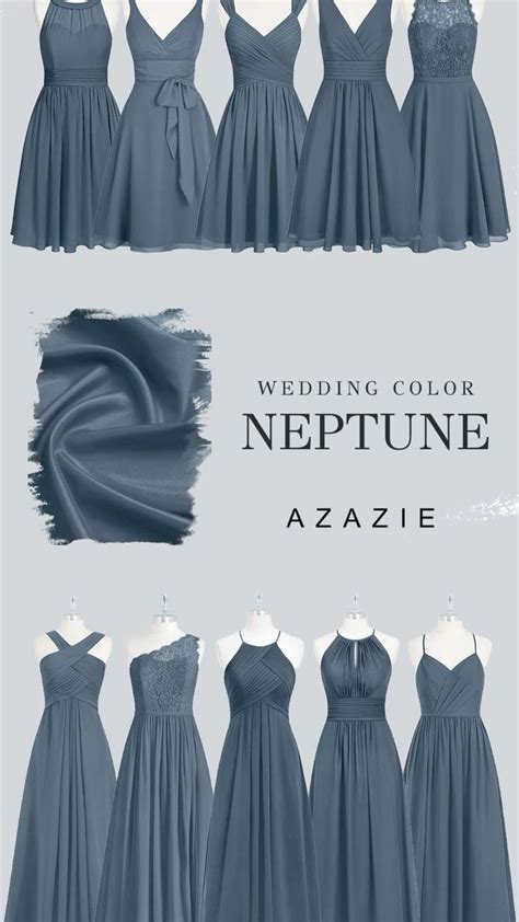 Azazie Neptune Bridesmaid Dress in Dusty Dark Blue