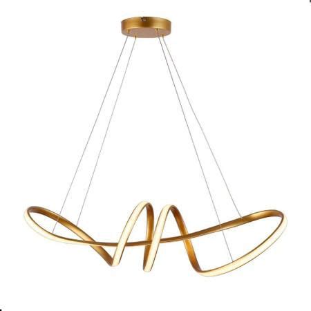 Lustre Pendente Led W Espiral Arcturo Moderno Dourado K Bivolt