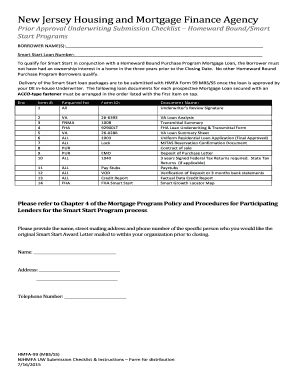 Fillable Online Njhousing Prior Approval Underwriting Submission