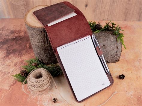 Personalized Leather Mini Notepad With Pen Custom X Rawhide