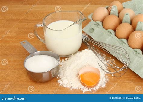 Ingredients for pancakes stock photo. Image of metal - 25768334