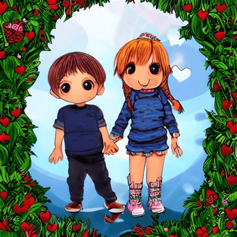 Chibi Couple Holding Hands