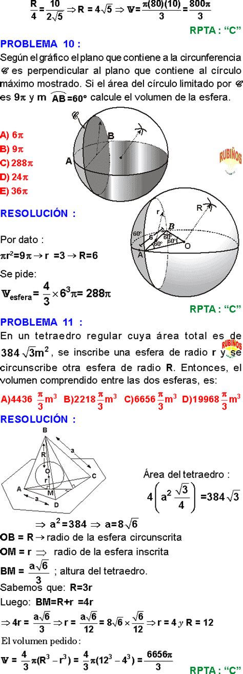 Esfera Ejercicios Resueltos Pdf Ejercicios Resueltos Esferas