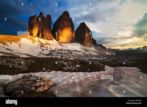 Drei Zinnen von Lavaredo in den Sextener Dolomiten Südtirol Tre Cime