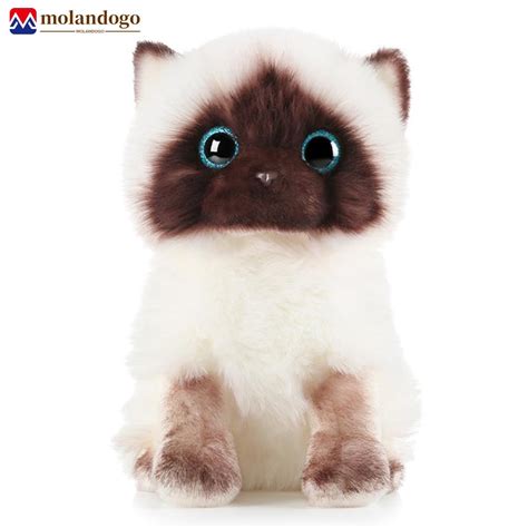 Molandogo 2026cm Cute Simulation Ragdoll Cat Plush Toy Blue Eyes