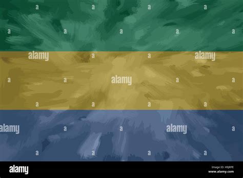 Gabon Painted Drawn Vector Flag Dramatic Unusual Look Vector File