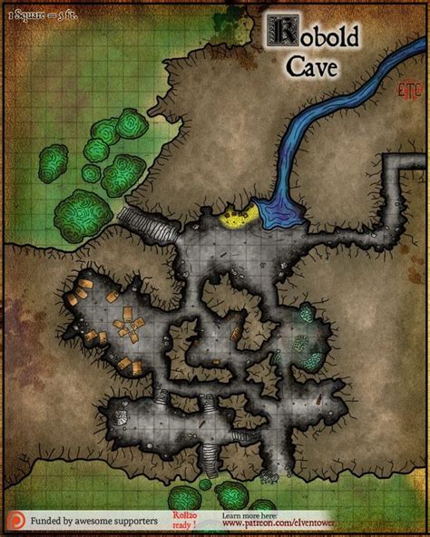 Map 86 Kobold Cave Fantasy Map Dungeon Maps Map