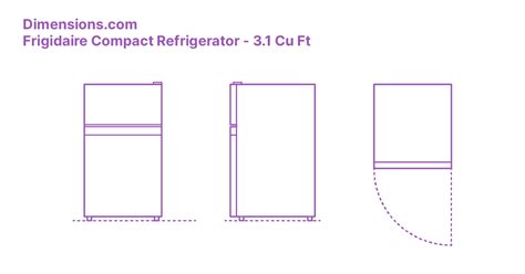 Frigidaire Compact Refrigerator 31 Cu Ft Dimensions And Drawings