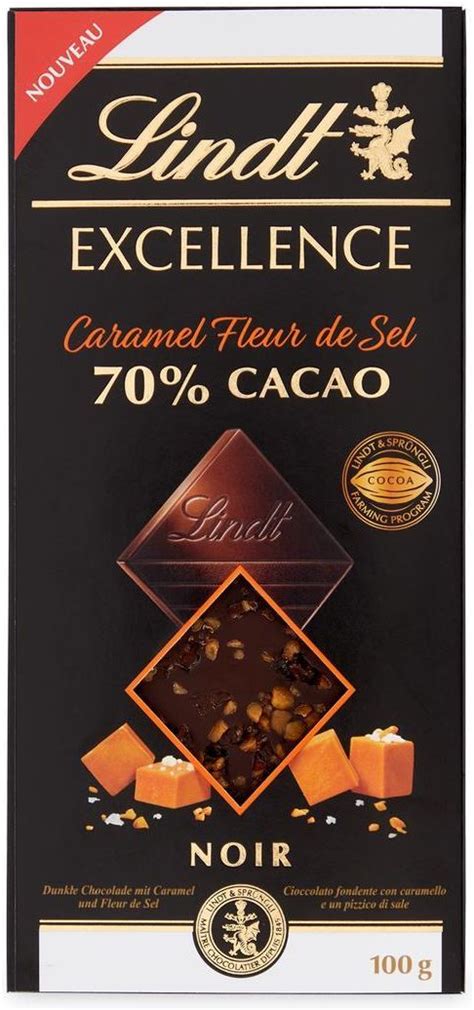 Lindt Excellence 70 Gorzka Czekolada Z Kawałkami Karmelu I Solą Morską