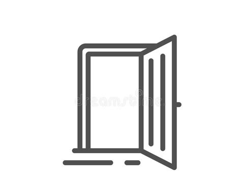 Open Door Line Icon. Entrance Doorway Sign. Vector Stock Vector ...