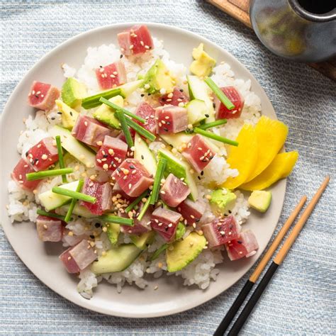 Munchery Seared Tuna Rice Bowls Pan Seared