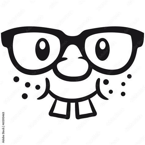 Lustig Freak Nerd Geek Comic Gesicht Stock Illustration Adobe Stock