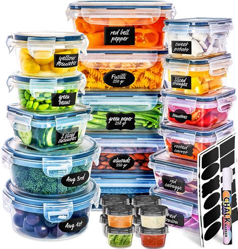 Mainstays 92 Piece Plastic Food Storage Container Set Clear Containers