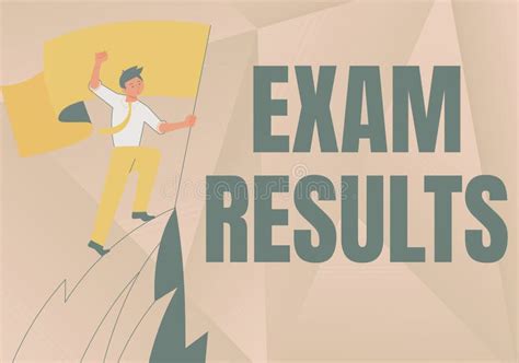 Writing Displaying Text Exam Results Concept Meaning An Outcome Of A