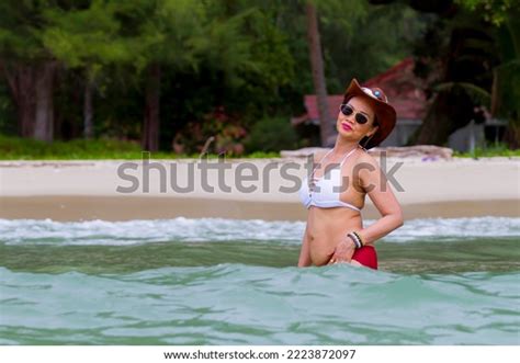Woman Red Bikini Sexy On Beach Stock Photo 2223872097 Shutterstock