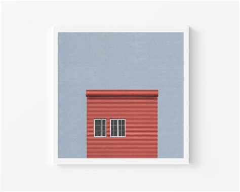 Minimalist Architecture Poster Picture Red 30 30 Cm - Etsy