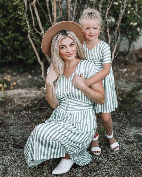 Kristen Mommy & Me Striped Button Front Dress - Sage - Bailey's Blossoms | Mom daughter outfits ...