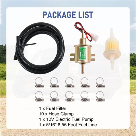 Snapklik Universal Electric Fuel Pump Kit 12v 3 6 PSI Low Pressure