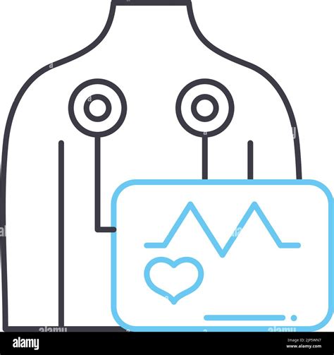 Icono De Línea Ekg Símbolo De Contorno Ilustración Vectorial Signo