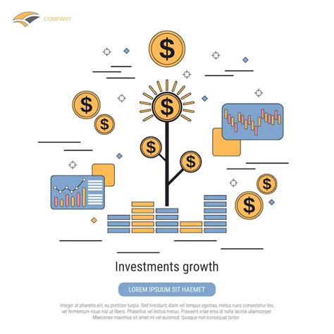 Premium Vector Investments Growth Flat Contour Style Vector Concept