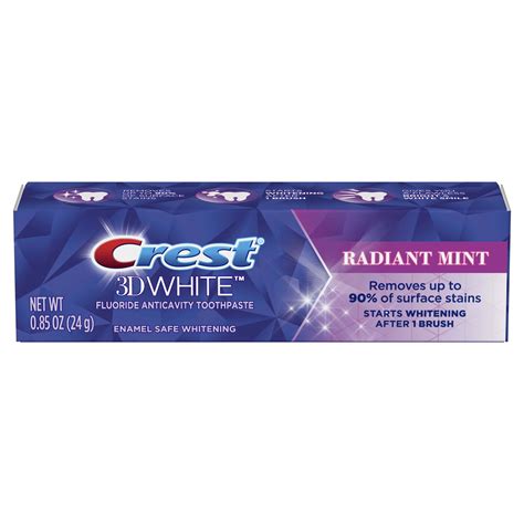 Crest D White Radiant Mint Teeth Whitening Toothpaste Oz