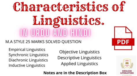 What Are The Characteristics Of Linguistics Characteristics Of