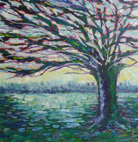 Single Tree Acrylmalerei Baum Landschaft Malerei Von Api Arts