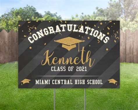 Class Of 2021 Graduation Yard Sign Grad Lawn Sign Graduate Outdoor