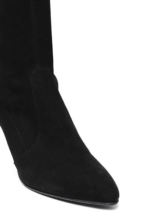 Black Bow Detailed Suede Over The Knee Boots Sale Up To 70 Off The