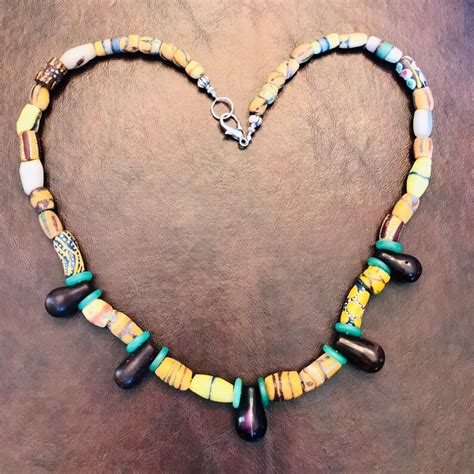 Antique African Trade Bead Necklace Mali Wedding Beads Ghana Etsy