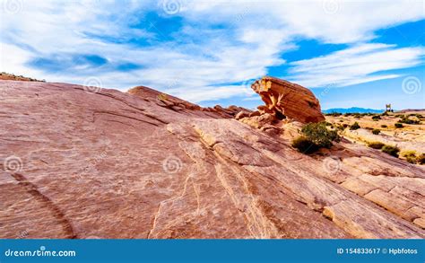 Red Aztec Sandstone Rock Formation On The Fire Wave Trail In The Valley Of Fire State Park In