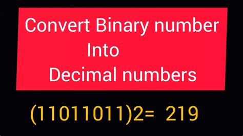 How To Convert Binary Number Into Decimal Numbers 11011011 2 T0