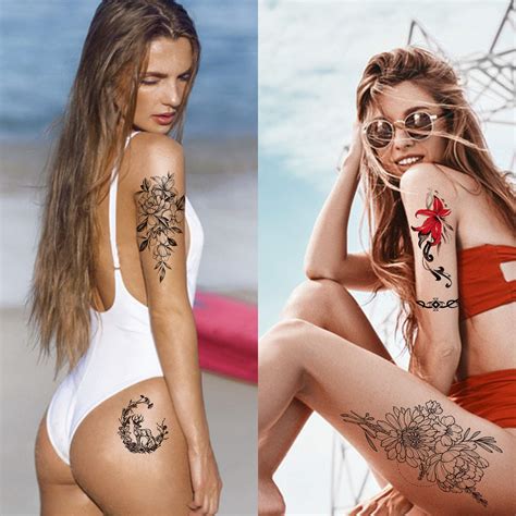 Cerlaza Estilos De Tatuajes Temporales Para Mujeres Y Ni As