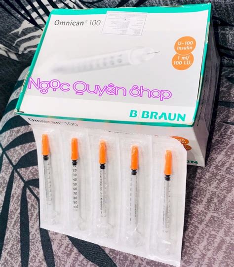 Bơm Tiêm Insulin 1 Ml Braun Kim Đầu Cam Kim Tiêm Tiểu Đường 1Ml